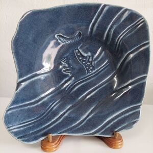 Art Pottery Serving Dish - Fish Tail